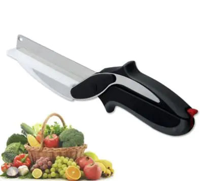 2-in-1 Stainless Steel Scissors & Cutting Board Knife